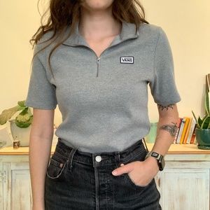 ‼️SOLD ON CURTSY‼️ VANS Ribbed Zipper Polo